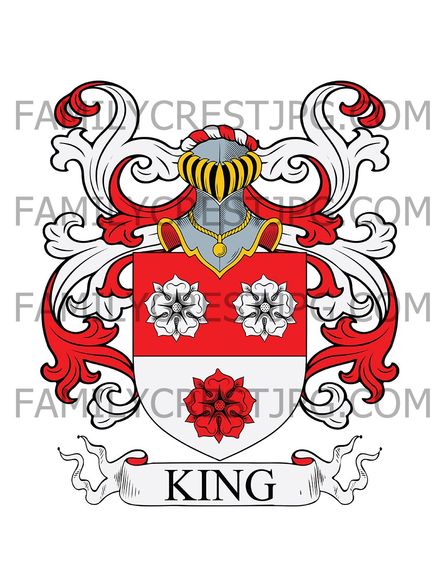 King Family Crest - Hampshire &amp; Oxford, England
