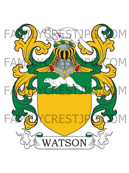 Watson Family Crest - Newport, co. Shropshire, England