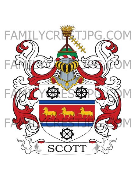 Scott Family Crest - Jamaica &amp; Ireland