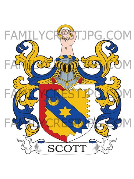 Scott Family Crest - Vogrie, co. Edinburgh, Scotland