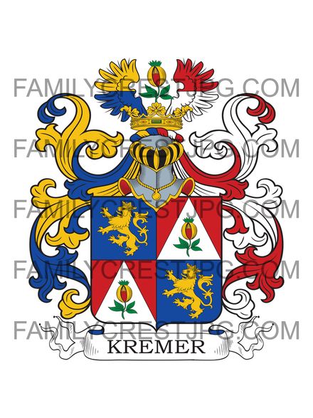 Kremer Family Crest - Kingdom of Bohemia 1595