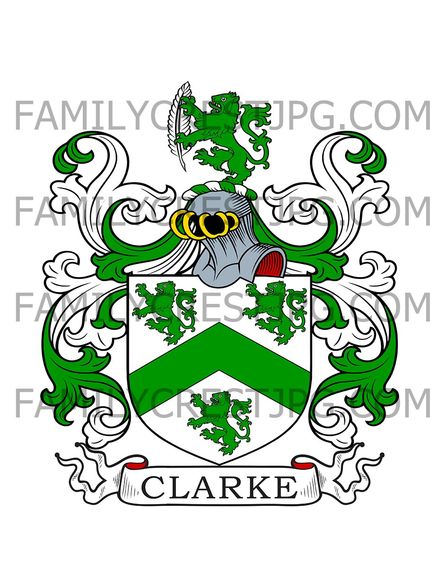 Clarke Family Crest - Kinnersley Castle, co. Hereford, England