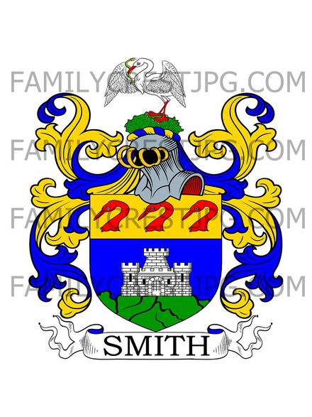 Smith Family Crest - Bishop Wearmouth, co. Durham, England