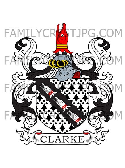 Clarke Family Crest - Ipswich, co. Suffolk, England