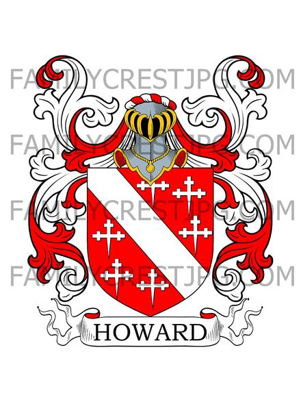 Howard Family Crest - Wigginhall, co. Norfolk, England