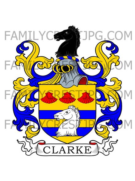 Clark Family Crest -  Ipswich, co. Suffolk, England