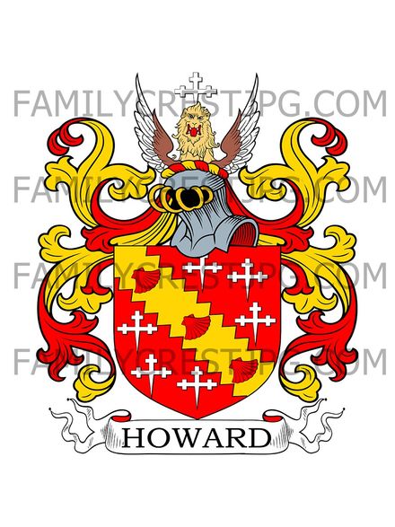 Howard Family Crest - Broughton Hall, co. Flint, Wales