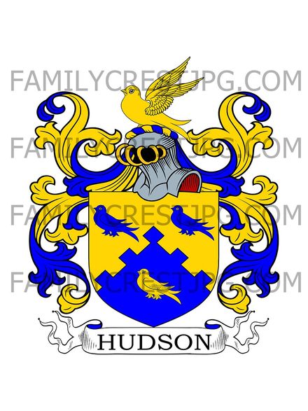 Hudson Family Crest - Wanlip, co. Leicester, England 