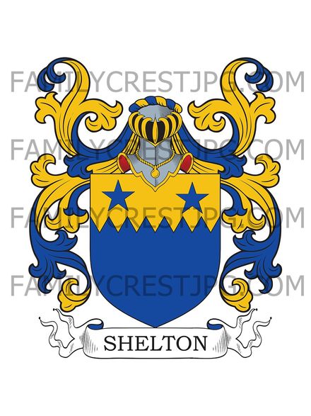 Shelton Family Crest - Norfolk, England