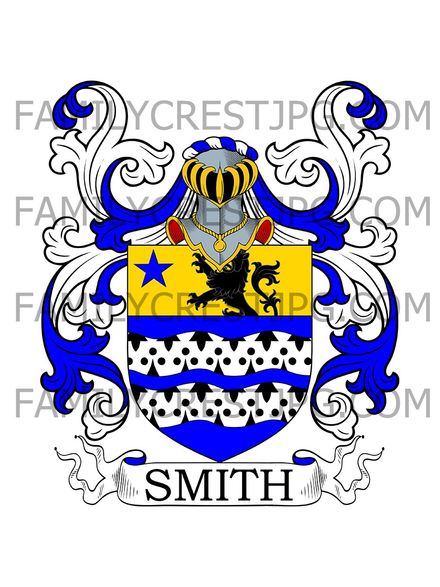 Smith Family Crest - Brierley Hill, co. Stafford, England