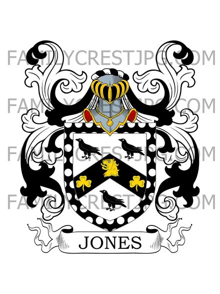 Jones Family Crest - Monmouth, Wales