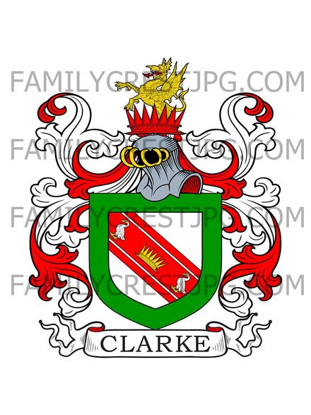 Clarke Family Crest - Rossmore, co. Cork, Ireland