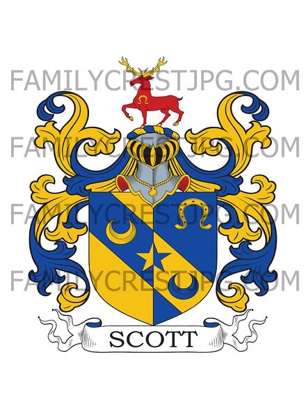 Scott Family Crest - Mollance, co. Kirkcudbright, Scotland