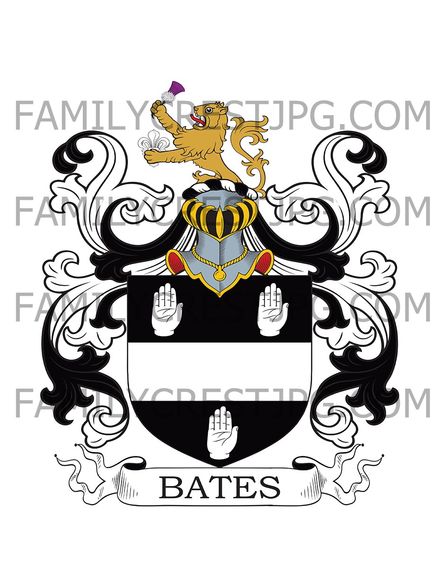 Bates Family Crest- York, England