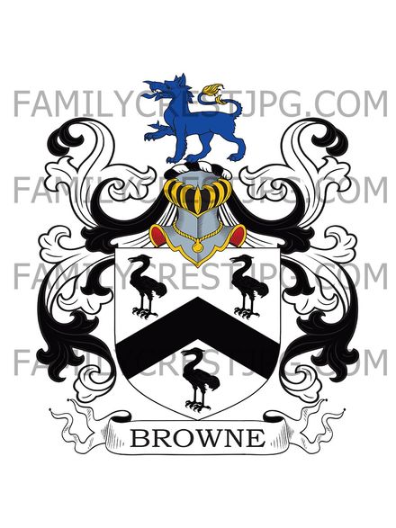 Browne Family Crest - Beaconsfield, co. Bucks, England
