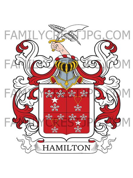 Hamilton Family Crest - Wishaw, co. Lanark, Scotland