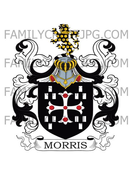 Morris Family Crest - Wanstead, co. Essex, England