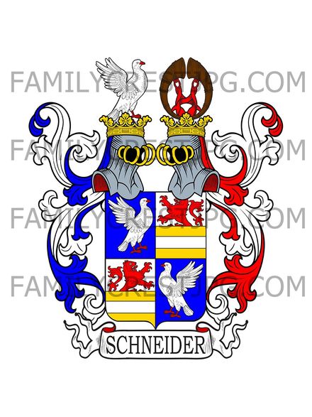Schneider Family Crest - von Basel, Switzerland - Snider