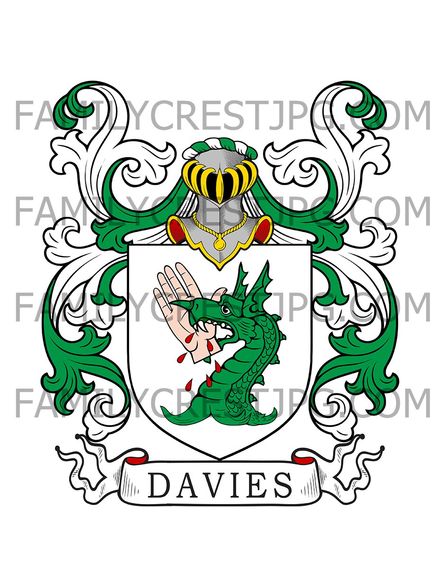 Davies Family Crest - Brecon, Wales