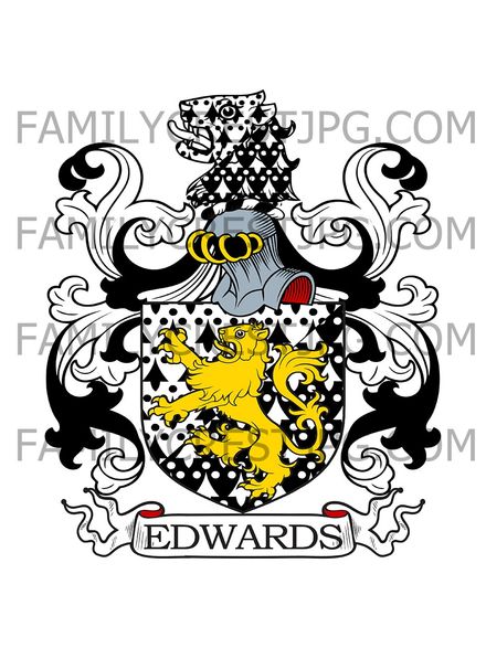 Edwards Family Crest - Northowram Hall, co. Yorkshire, England