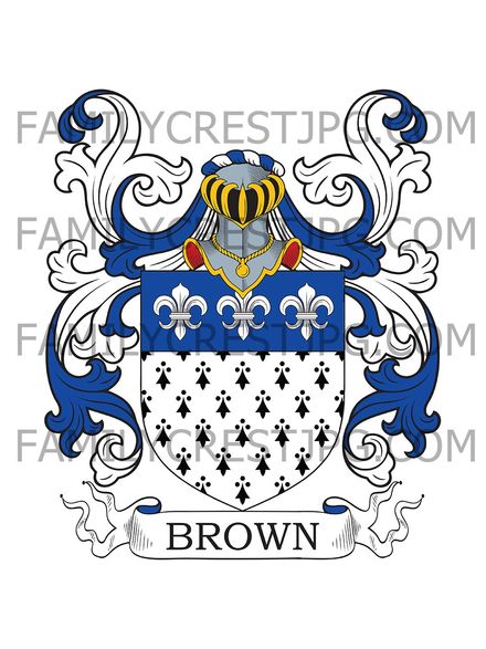 Brown Family Crest - Hartrigg, co. Roxburgh, Scotland