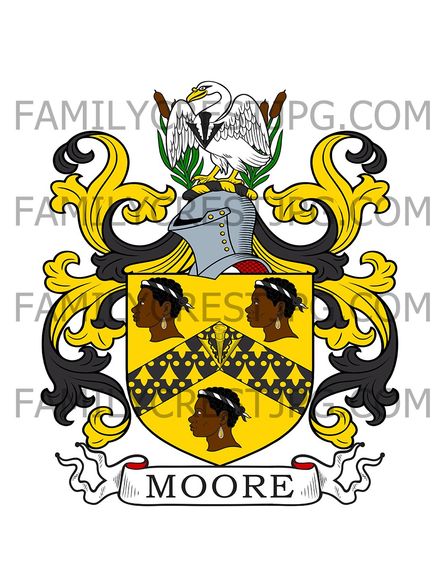 Moore Family Crest - Grimes Hill, co. Westmoreland, England
