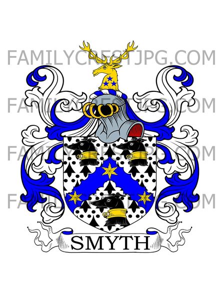 Smyth Family Crest - Luton, co. Bedfordshire, England