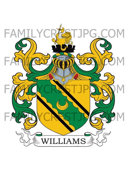 Williams Family Crest - Coldbrook Park, co. Monmouth, Wales