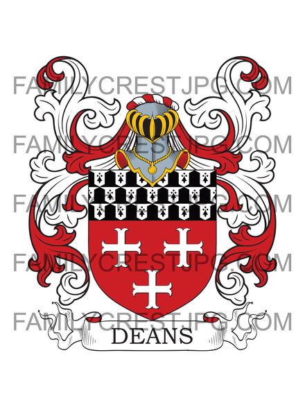 Deans Family Crest - Marshfield, co. Gloucester, England