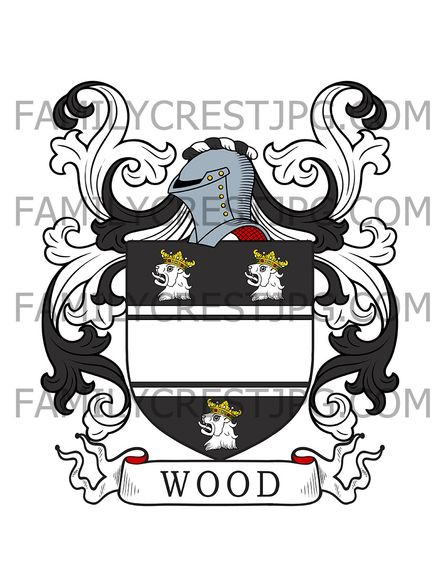 Wood Family Crest - West Hodley, co. Sussex, England
