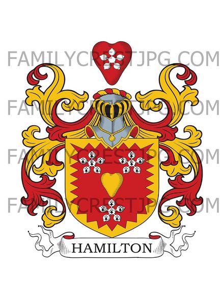 Hamilton Family Crest - Barnes, co. Dumbarton, Scotland