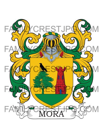 Mora Family Crest - Asturias, Spain - Delamora