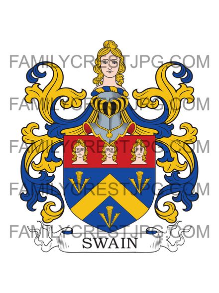 Swain Family Crest - London, England 1602