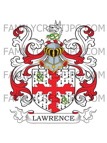 Lawrence Family Crest - Ealing Park, co. Middlesex, England