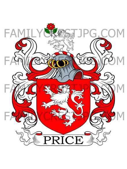 Price Family Crest - Foxley, co. Hereford, England