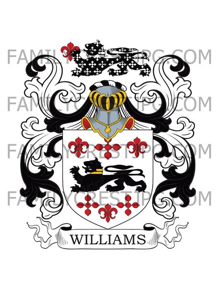 Williams Family Crest - Beaumaris, co. Anglesey, Wales