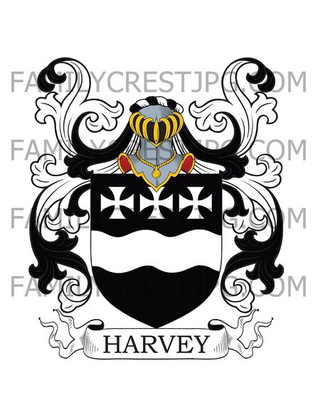 Harvey Family Crest -  Tonbridge &amp; Cowden, co. Kent, England