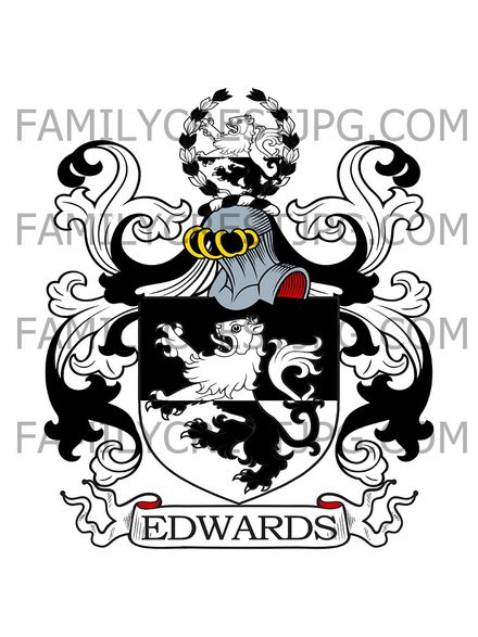 Edwards Family Crest - Ness Strange, co. Shropshire, England
