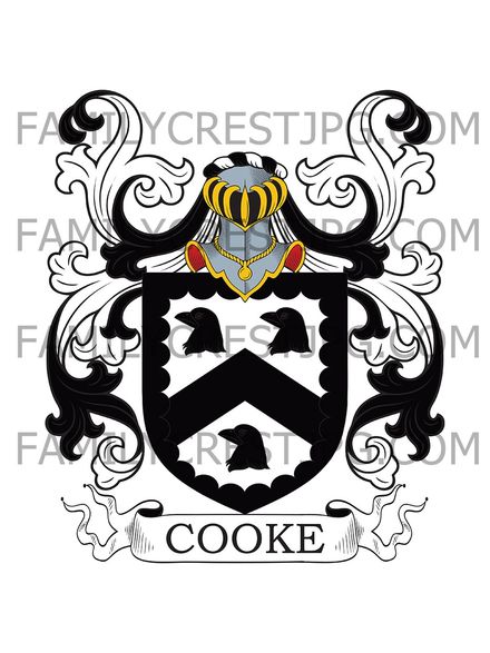 Cooke Family Crest - Exeter, co. Devon, England