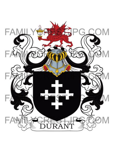 Durant Family Crest - Middlesex, England