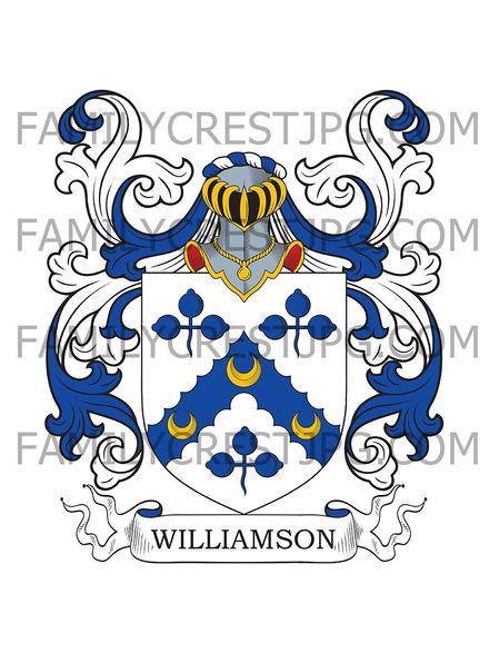 Williamson Family Crest - New Hall, co. Cumberland, England