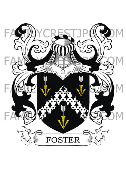 Foster Family Crest - Lincoln &amp; York, England