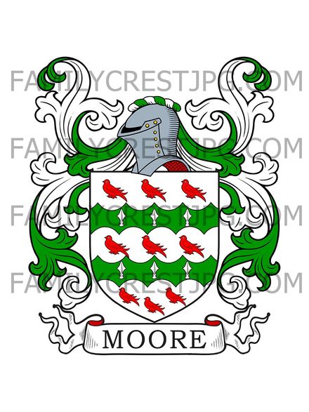 Moore Family Crest - Greinton, co. Somerset, England