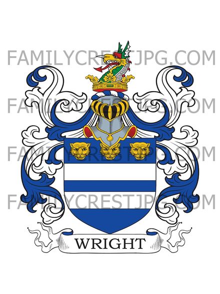Wright Family Crest - Dagenhams, co. Essex, England