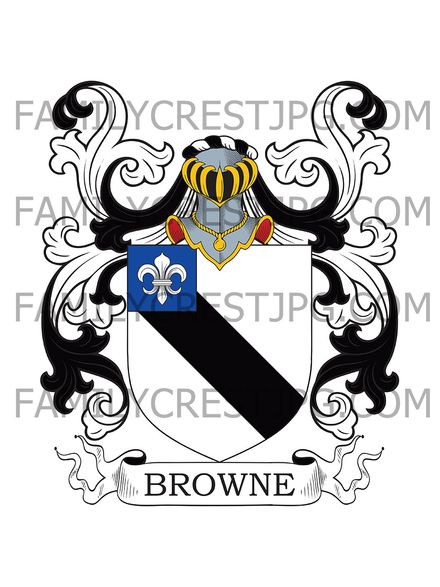 Browne Family Crest -  Canterbury, co. Kent, England