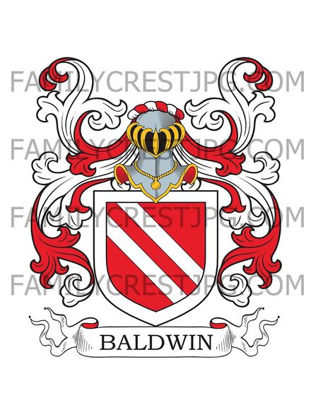 Baldwin Family Crest - St. Maley, co. Cornwall, England