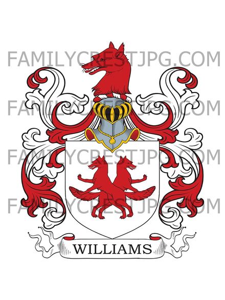 Williams Family Crest - London, England &amp; Anglesey, Wales