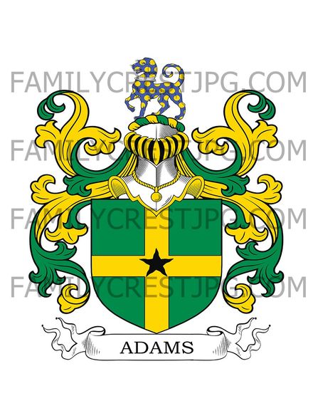 Adams Family Crest - Anstey, co. Warwick, England