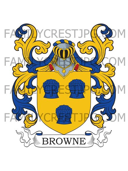 Browne Family Crest - Bodmin, co. Cornwall, England