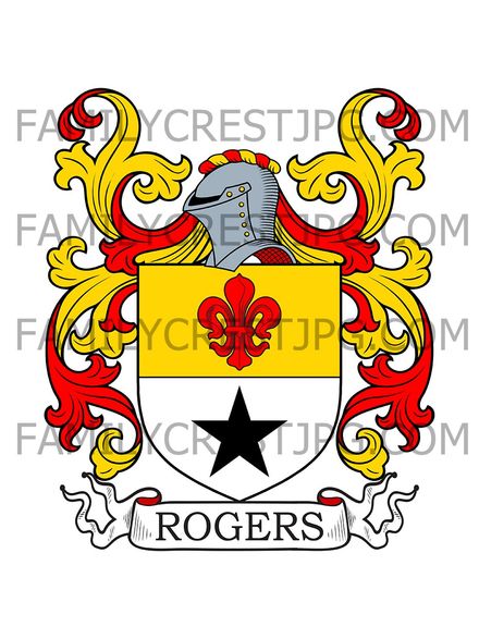 Rogers Family Crest - Wyck Rissington, co. Gloucester, England